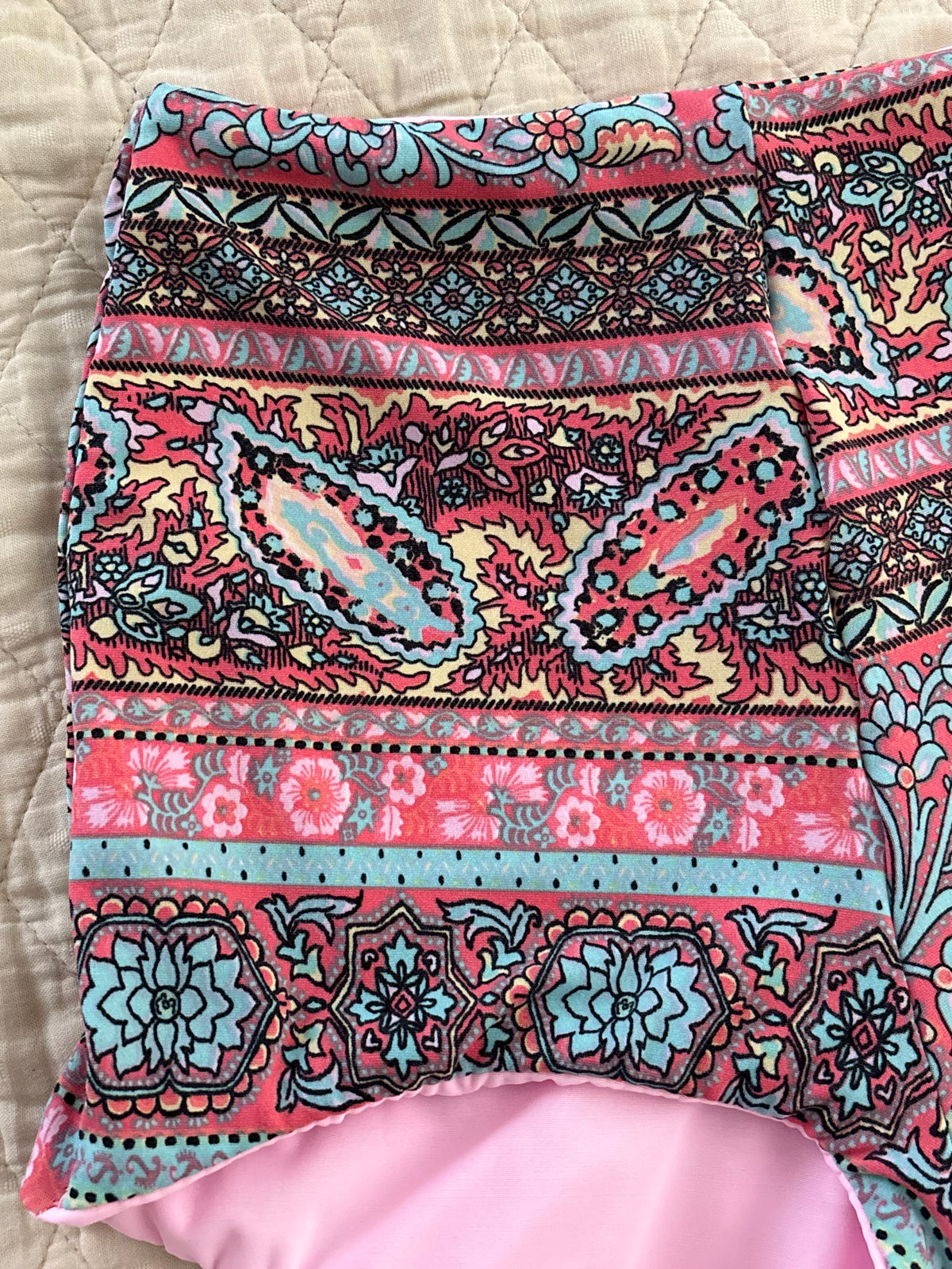 Pink Paisley Reversible Bikini Shorties