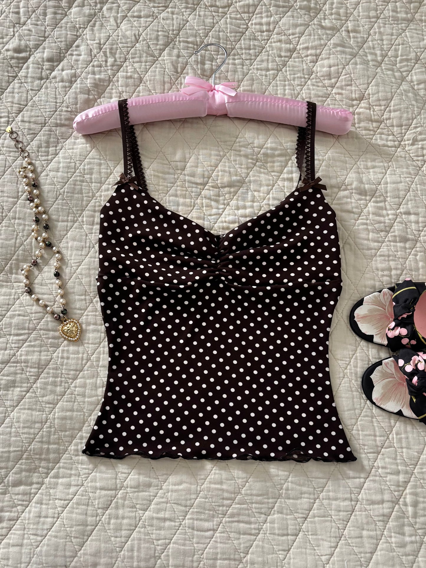 Cleo Top in ‘Mocha Dot + Cocoa’