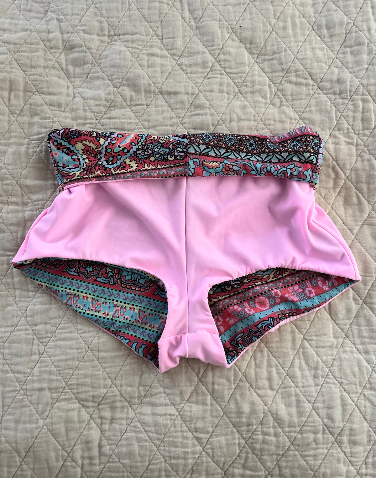 Pink Paisley Reversible Bikini Shorties