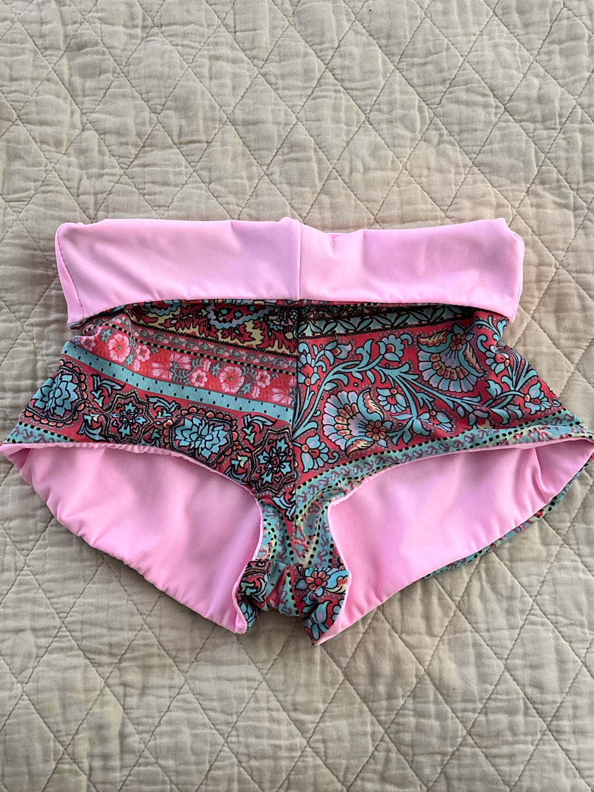 Pink Paisley Reversible Bikini Shorties