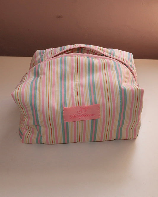 Pastel Stripe makeup bag