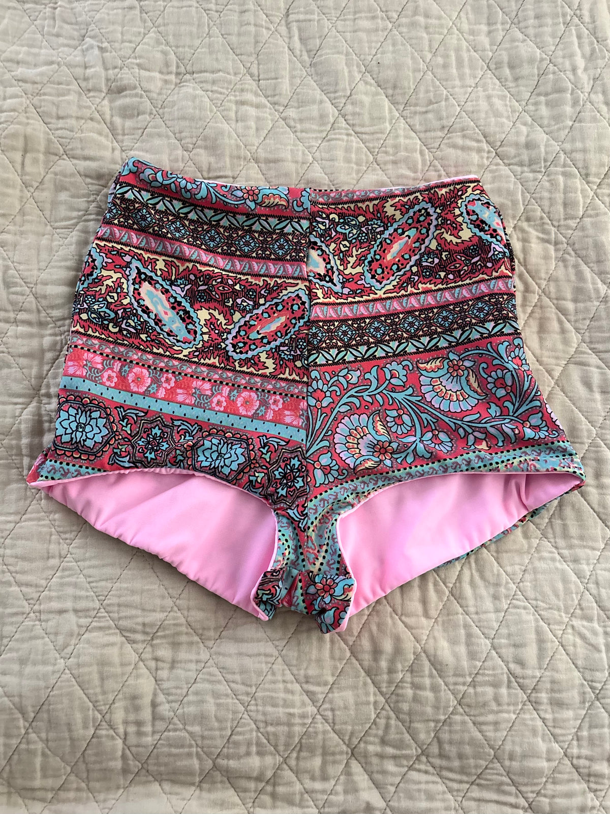 Pink Paisley Reversible Bikini Shorties