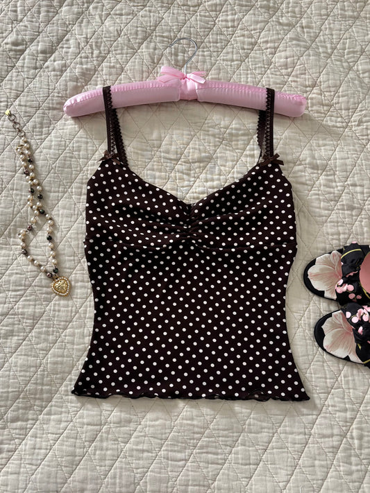 Cleo Top in ‘Mocha Dot + Cocoa’