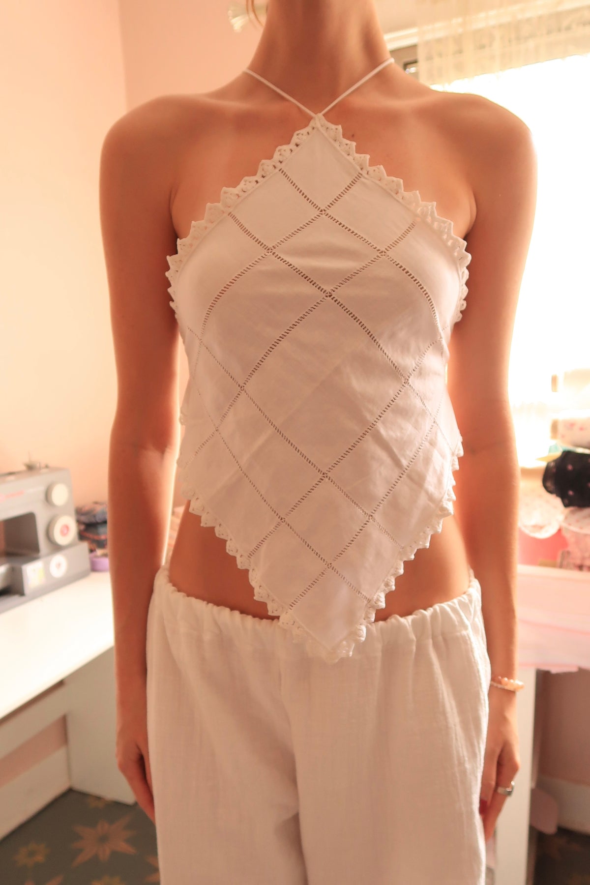 Handkerchief Hem Halter Top