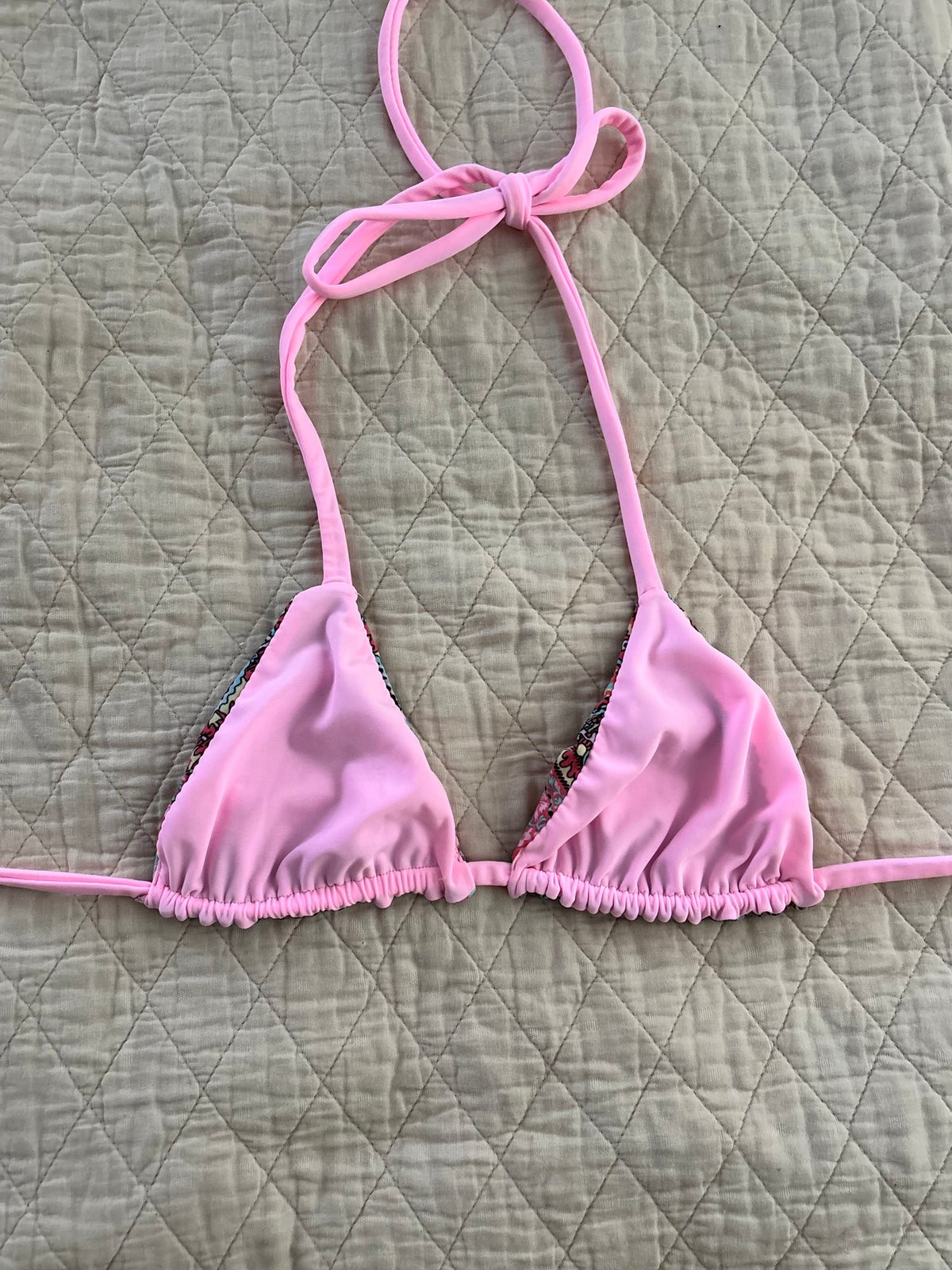 Pink Paisley Reversible Bikini Top
