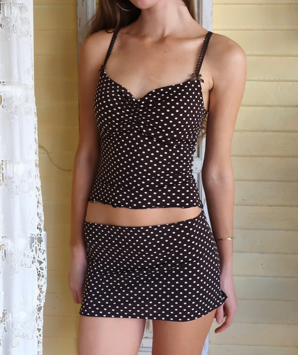 Cleo Skirt in ‘Mocha Dot + Cocoa’